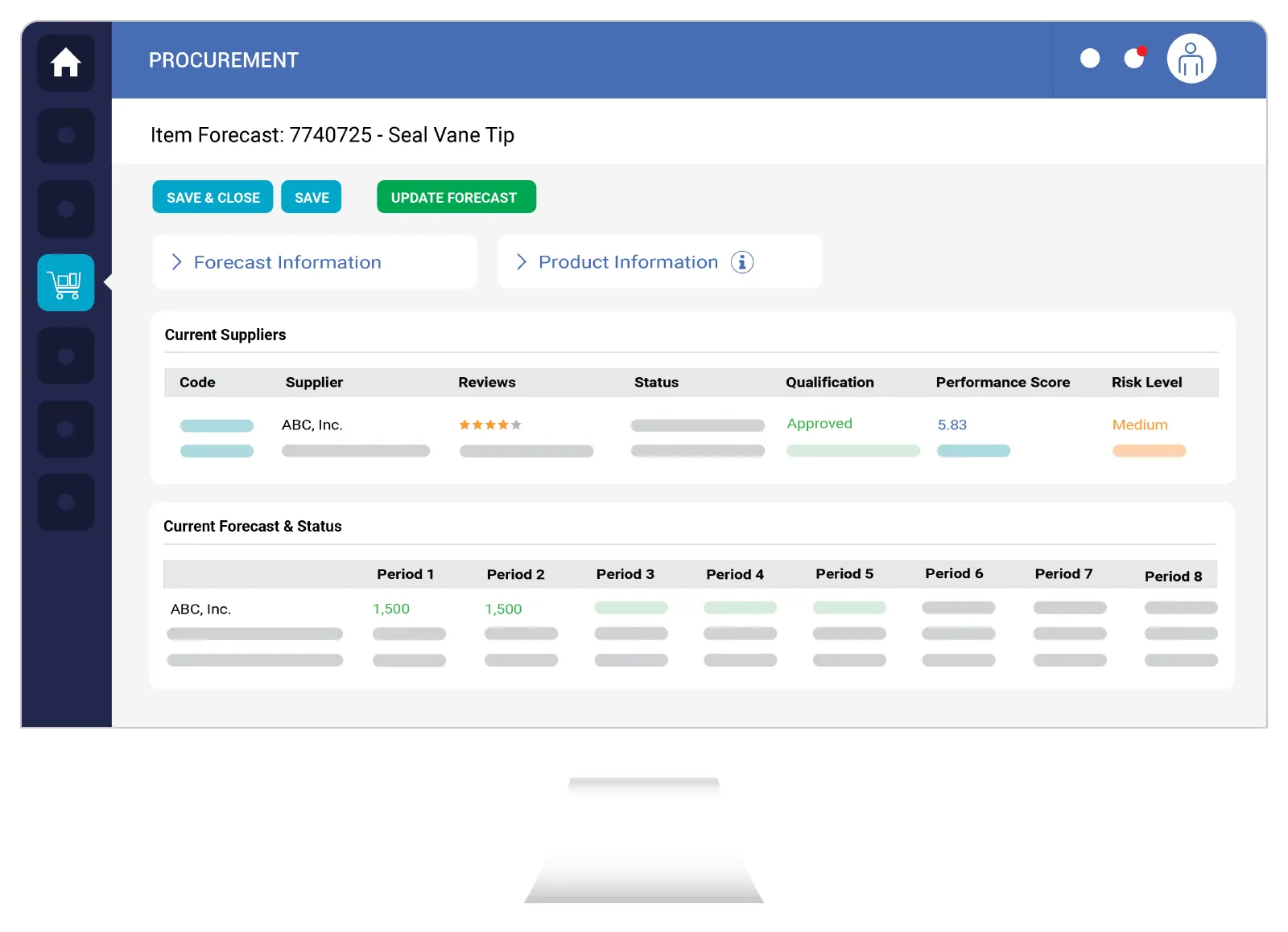 Screenshot - Procurement - Forecast Collaboration